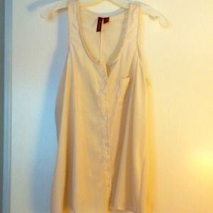 Cream button down tank