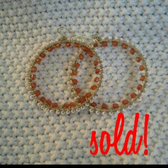 Beaded hoop earrings
