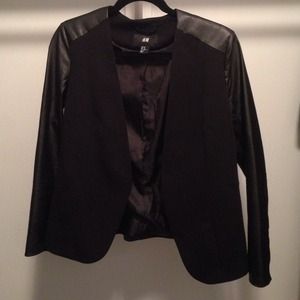 Blazer from H&M with faux leather sleeves
