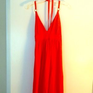 Dark orange halter dress