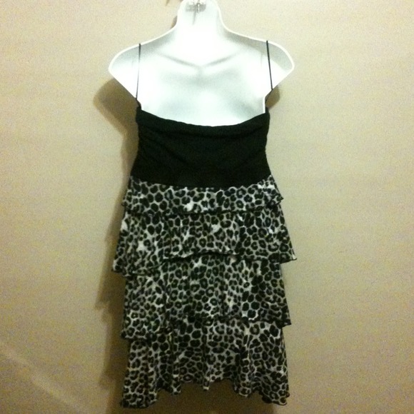 Black and Gray Cheetah Print Dress - Picture 2 of 2
