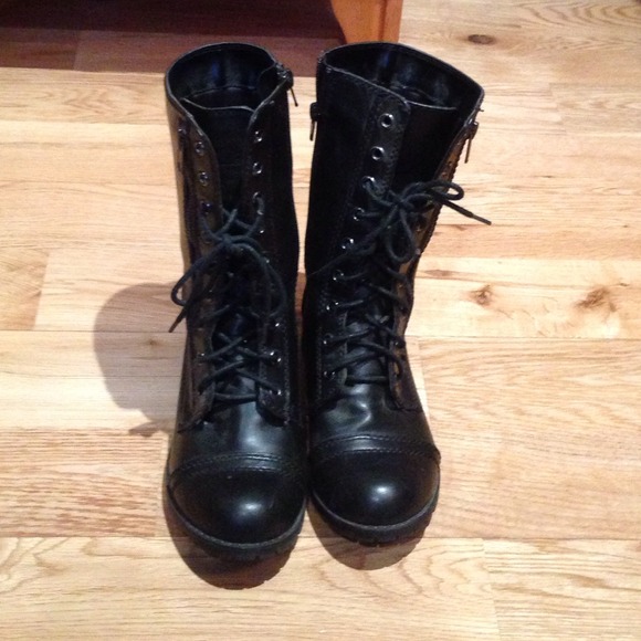 Stylish Black Combat Boots