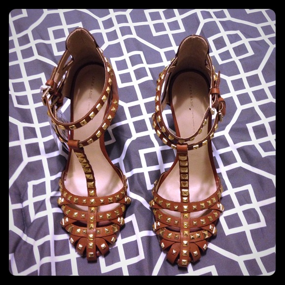 💢THIS ITEM SOLD💢 Zara Studded Heels - Picture 1 of 3