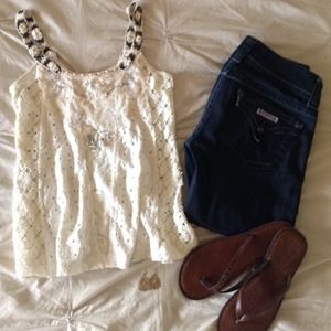 NWOT Free People Embellished Cream Knit Tank🌷🌷🌷