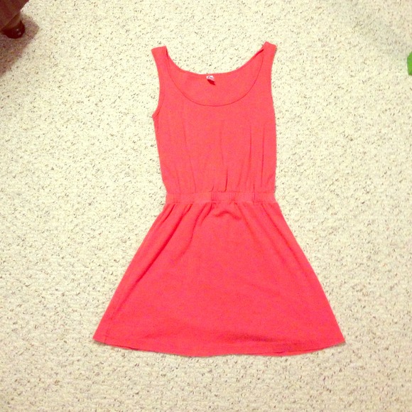 Coral American Apparel tank dress