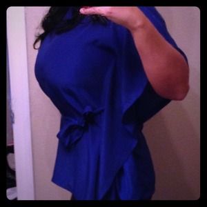 Royal blue drapey blouse - The Limited