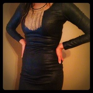 H&M Black Imitation Leather Dress