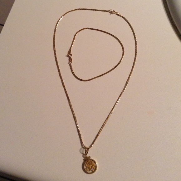 14K. Set Chaim And Bracelet - Picture 1 of 4