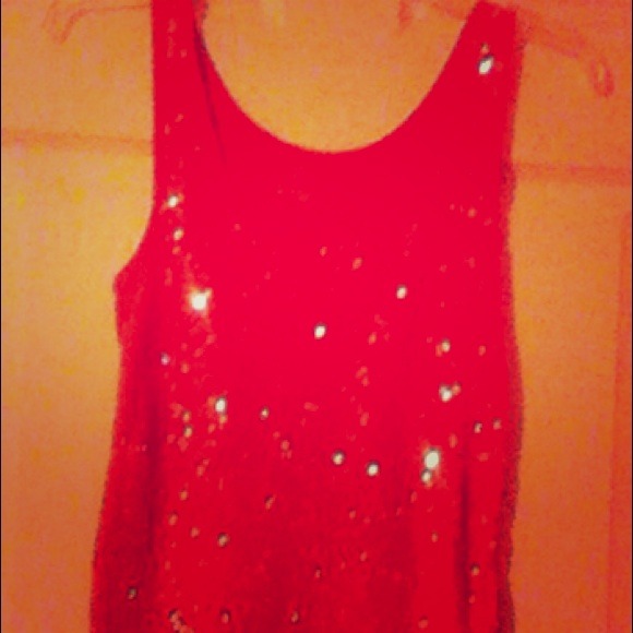 Burnt orange sequin tank - Picture 1 of 1