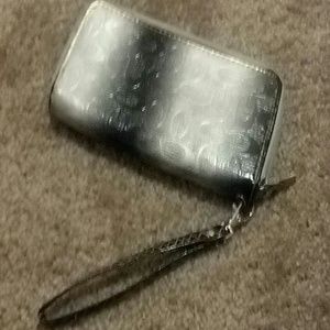 SALE: Fake gucci wallet clutch- silver ombre