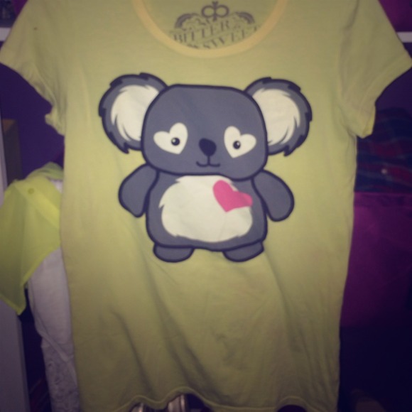 Bitter Sweet Yellow lovable koala bear top