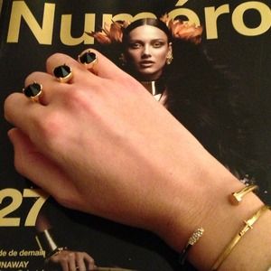 Bop Bijoux Inverted Rhinestone Double Knuckle Ring