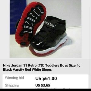 Toddler jordan 11s breds New 4c