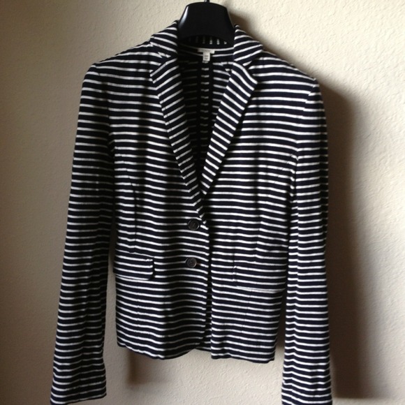 🎀N/A🎀J.Crew Navy white striped blazer - Picture 2 of 4