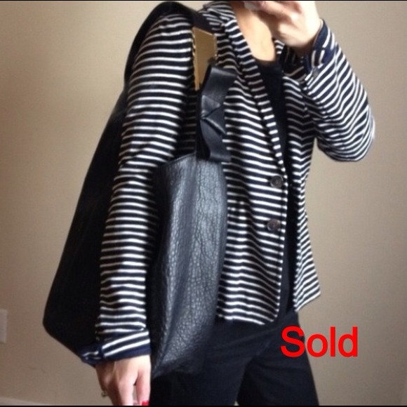 J. Crew Jackets & Blazers - 🎀N/A🎀J.Crew Navy white striped blazer