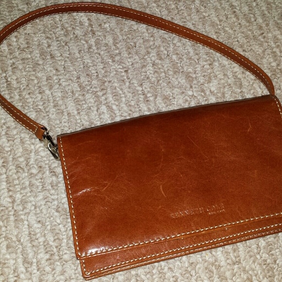 Camel brown leather small purse . hardly worn