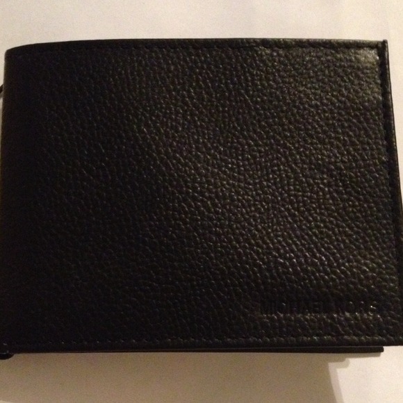 Black Michael Kors men's bifold wallet