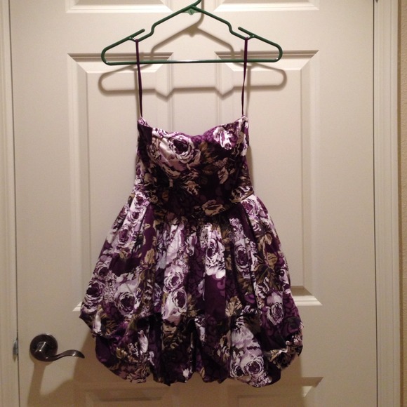 Purple floral cocktail dress
