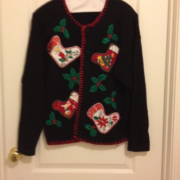 Holiday cardigan.