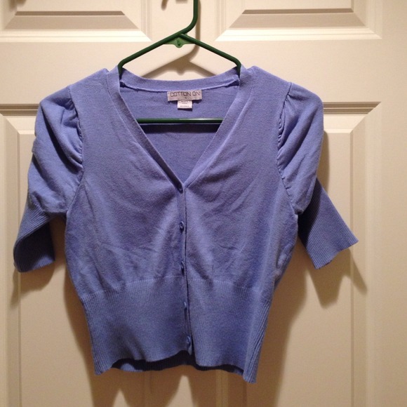 Blue 3/4 length cardigan