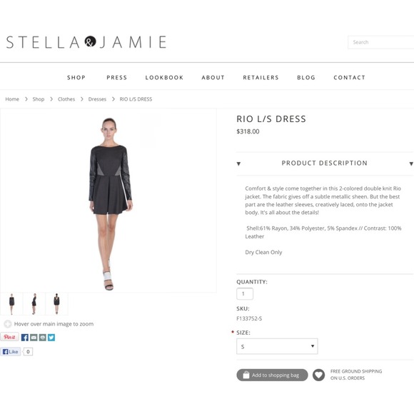Stella & Jamie Leather Sleeve Dress - Picture 3 of 4