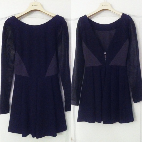 Stella & Jamie Leather Sleeve Dress - Picture 4 of 4