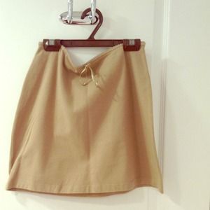 Khaki cotton stretch mini skirt