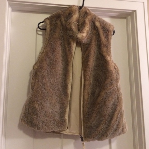 Reversible faux fur vest