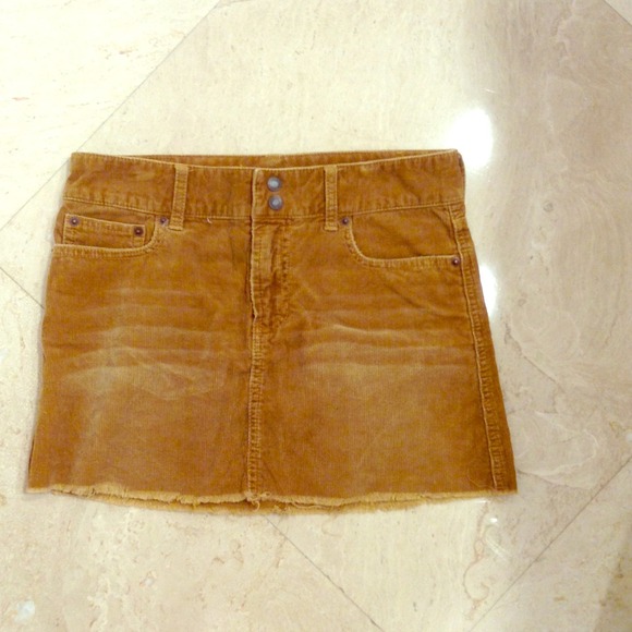 Khaki corduroy mini skirt