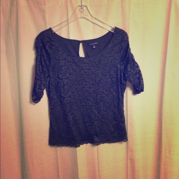 American eagle grey lace top - Picture 1 of 3
