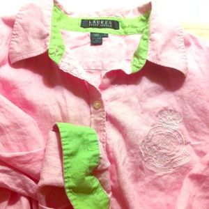 Lauren Ralph Lauren 3/4 length sleeve linen shirt