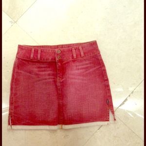 Rampage brick red mini skirt which white edge