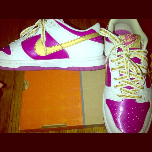 Nike Dunk Low Metallic Pink Gold Sneakers