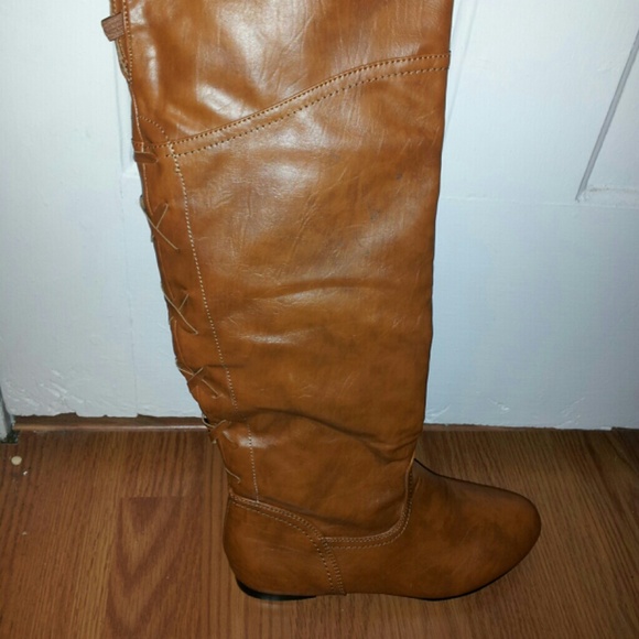 Brown knee high boots