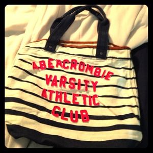 Navy/White Abercrombie & Fitch Tote