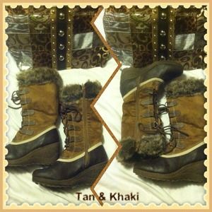 SOLD IN BUNDLE WEDGE HEEL FUZZY BOOTS