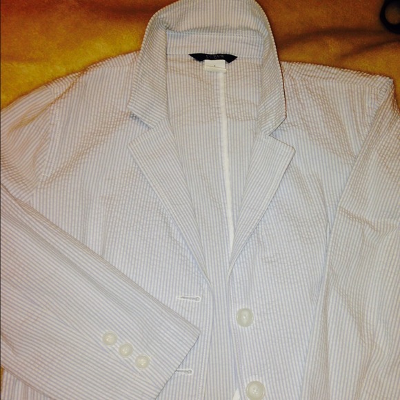 J Crew white and blue blazer - Picture 2 of 4