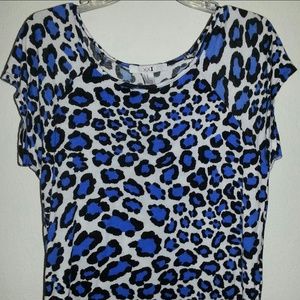 Blue Leopard Loose Top