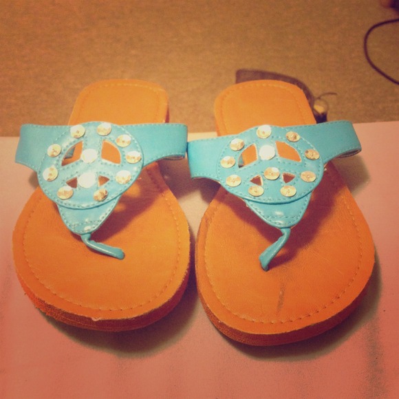 Baby blue peace sandals!!!