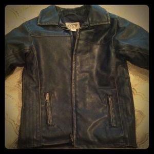 Boys leather style biker jacket