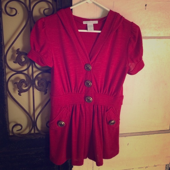 Red hooded tunic...worn once
