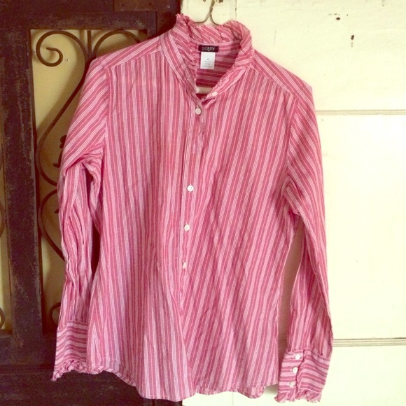 J. Crew red and white striped blouse