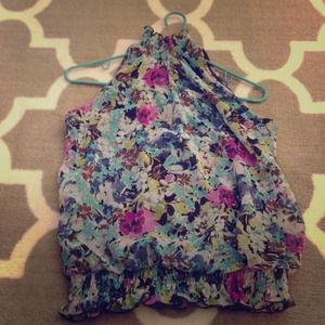 💋Fun flower tank! Elastic scrunch at bottom💋