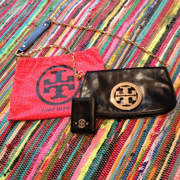 Tory Burch Amanda Clutch with strap.