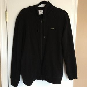 Black Lacoste zip up hoodie