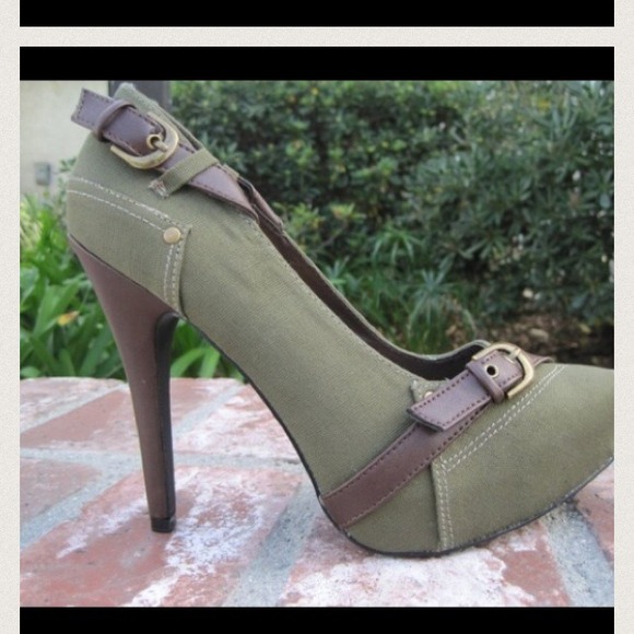 Army green heels