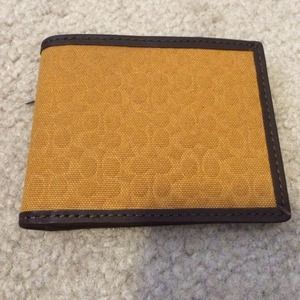 Mustard Yellow men's coach wallet