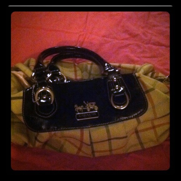 Multi colored plaid Coach purse