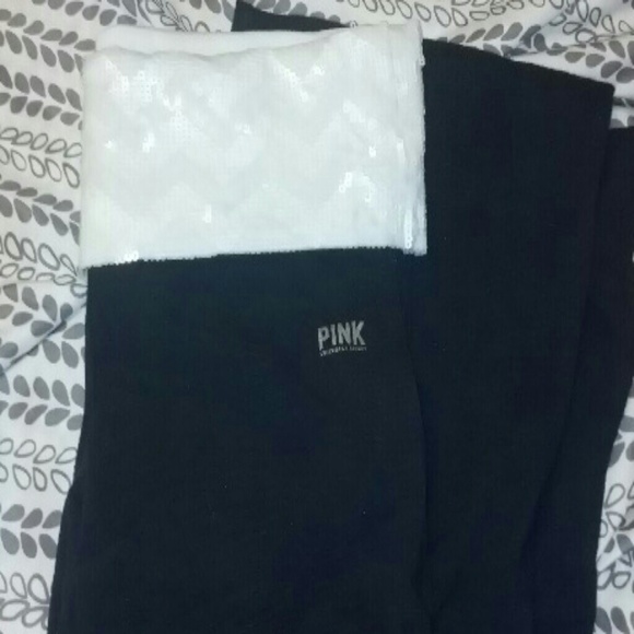 Victorias Secret Pink white sequin bootcut yoga