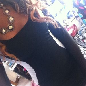 Black / white long sleeve body con dress